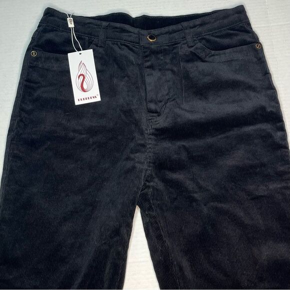 Duberess Women’s Black Corduroy Straight Leg Jeans 30" x 28" New! - Picture 6 of 10